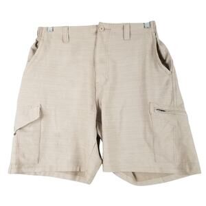 Reel Legends Shorts Mens Medium Khaki Cargo Performance Stretch Outdoor Fishing